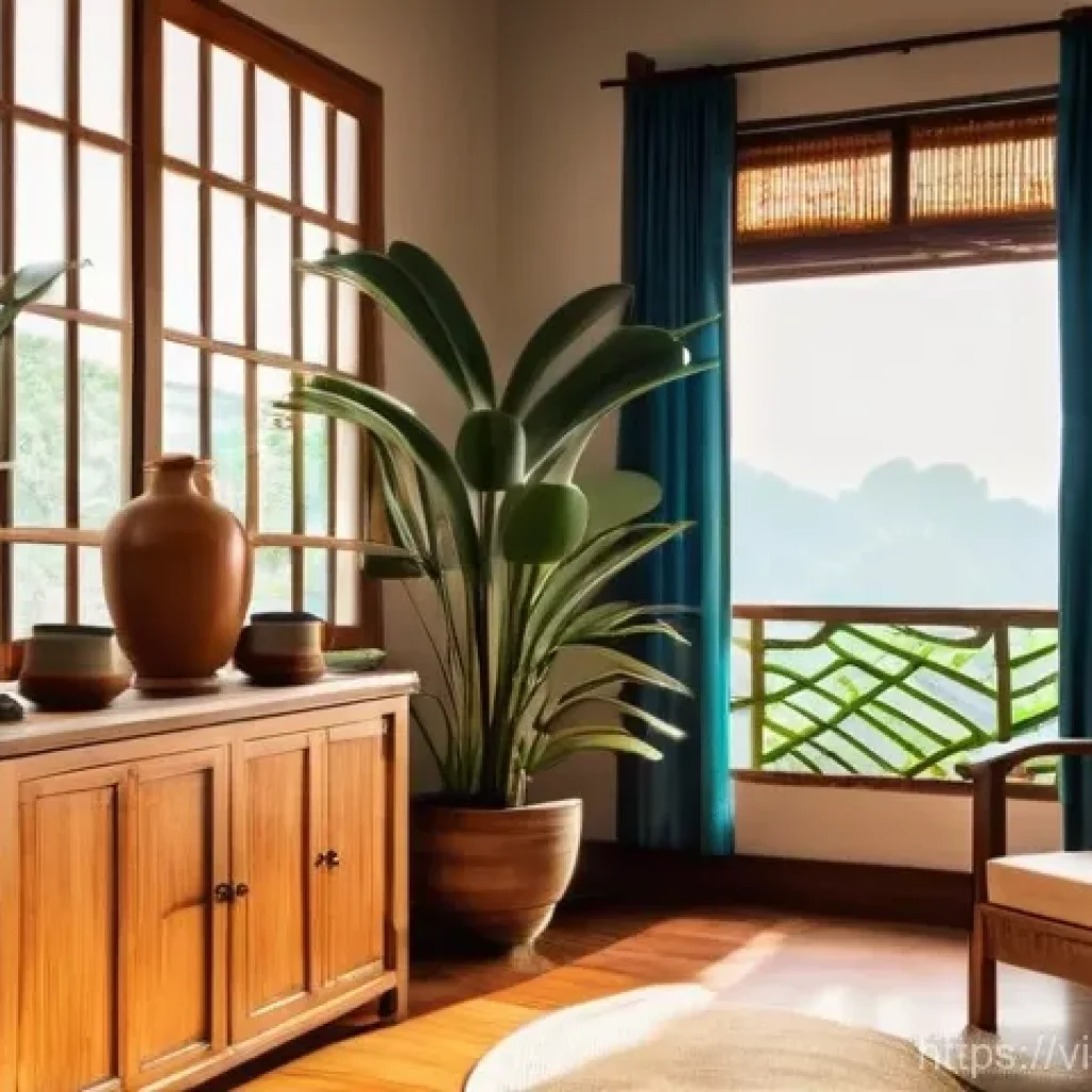 목재 보관법 및 창고 관리 - **Prompt for "Home Wood Preservation in a Tropical Climate"**:
    "A cozy and clean living room in ...