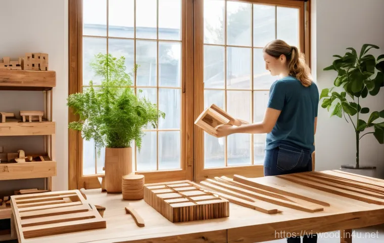 목재 보관법 및 창고 관리 - **Prompt for "Modern Automated Wood Storage and Management"**:
    "The interior of a high-tech, aut...